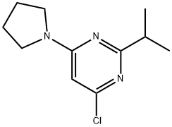 4-chloro-2-(iso-propyl)-6-(pyrrolidin-1-yl)pyrimidine Struktur