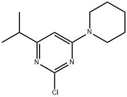 2-Chloro-4-(piperidin-1-yl)-6-(iso-propyl)pyrimidine Struktur