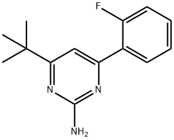 2-amino-4-(2-fluorophenyl)-6-(tert-butyl)pyrimidine Struktur