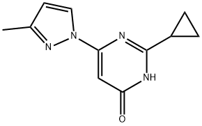 4-Hydroxy-2-cyclopropyl-6-(3-methyl-1H-pyrazol-1-yl)pyrimidine Struktur