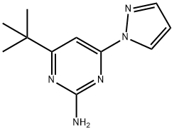 2-amino-4-(1H-pyrozol-1-yl)-6-(tert-butyl)pyrimidine Struktur