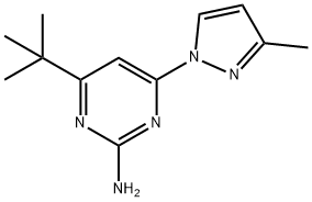 2-amino-4-(1H-3-methylpyrozol-1-yl)-6-(tert-butyl)pyrimidine Struktur