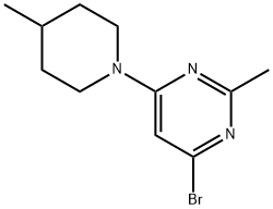 4-bromo-2-methyl-6-(4-methylpiperidin-1-yl)pyrimidine Struktur