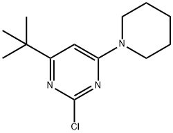 2-chloro-4-(piperidin-1-yl)-6-(tert-butyl)pyrimidine Struktur