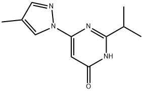 4-Hydroxy-2-(iso-propyl)-6-(1H-4-methylpyrozol-1-yl)pyrimidine Struktur