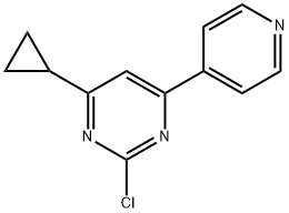 2-chloro-4-(pyridin-4-yl)-6-cyclopropylpyrimidine Struktur