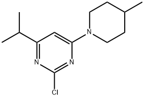 2-Chloro-4-(4-methylpiperidin-1-yl)-6-(iso-propyl)pyrimidine Struktur