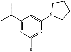 2-Bromo-4-(pyrrolidin-1-yl)-6-(iso-propyl)pyrimidine Struktur