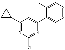 2-chloro-4-(2-fluorophenyl)-6-cyclopropylpyrimidine Struktur