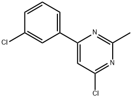 4-chloro-6-(3-chlorophenyl)-2-methylpyrimidine Struktur