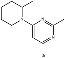 4-bromo-2-methyl-6-(2-methylpiperidin-1-yl)pyrimidine Struktur