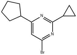 4-bromo-2-cyclopropyl-6-cyclopentylpyrimidine Struktur