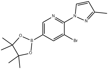 5-Bromo-6-(3-methyl-1H-pyrazol-1-yl)pyridine-3-boronic acid pinacol ester Struktur