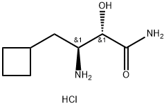 (2S,3S)-3-amino-4-cyclobutyl-2-hydroxybutanamide hydrochloride Struktur