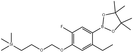 (2-ETHYL-5-FLUORO-4-((2-(TRIMETHYLSILYL)ETHOXY)METHOXY)PHENYL)BORONIC ACID PINACOL ESTER Struktur