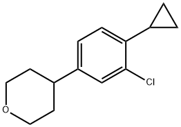 2-(Cyclopropyl)-5-(4-tetrahydropyranyl)chlorobenzene Struktur