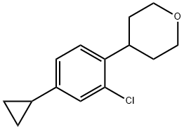 5-(Cyclopropyl)-2-(4-tetrahydropyranyl)chlorobenzene Struktur