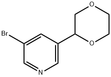 3-bromo-5-(1,4-dioxan-2-yl)pyridine Struktur