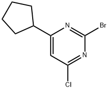 2-Bromo-4-chloro-6-(cyclopentyl)pyrimidine Struktur