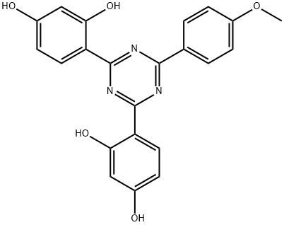 1,3-Benzenediol, 4,4'-[6-(4-methoxyphenyl)-1,3,5-triazine-2,4-diyl]bis-
 Struktur