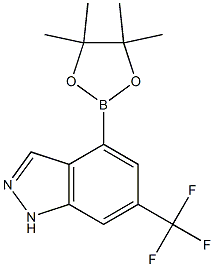 4-(4,4,5,5-tetramethyl-1,3,2-dioxaborolan-2-yl)-6-(trifluoromethyl)-1H-indazole Struktur