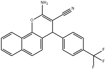 2-amino-4-[4-(trifluoromethyl)phenyl]-4H-benzo[h]chromene-3-carbonitrile Struktur