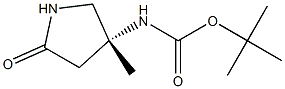 tert-butyl (R)-(3-methyl-5-oxopyrrolidin-3-yl)carbamate Struktur