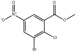 methyl 3-bromo-2-chloro-5-nitrobenzoate Struktur