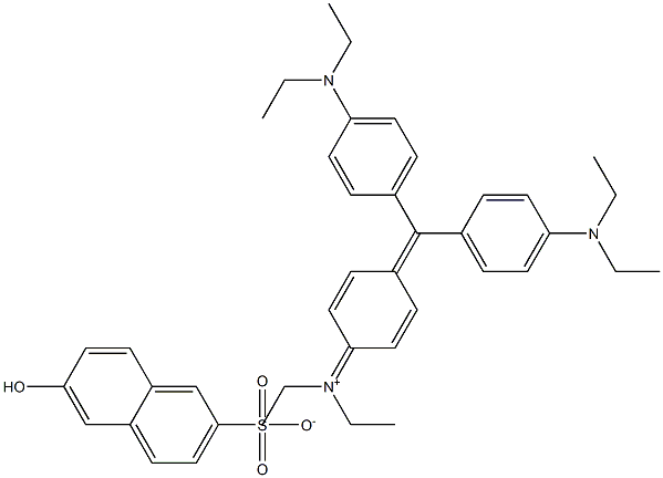 4-{bis[4-(diethylamino)phenyl]methylidene}-N,N-diethylcyclohexa-2,5-dien-1-iminium 6-hydroxynaphthalene-2-sulfonate Struktur