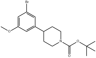 3-Methoxy-5-(N-Boc-piperidin-4-yl)bromobenzene Struktur