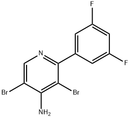 4-Amino-3,5-dibromo-2-(3,5-difluorophenyl)pyridine Struktur