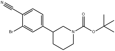 TERT-BUTYL 3-(3-BROMO-4-CYANOPHENYL)PIPERIDINE-1-CARBOXYLATE Struktur