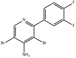 4-Amino-3,5-dibromo-2-(3,4-difluorophenyl)pyridine Struktur