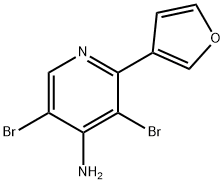 4-Amino-3,5-dibromo-2-(3-furyl)pyridine Struktur