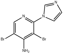 4-Amino-3,5-dibromo-2-(imidazol-1-yl)pyridine Struktur