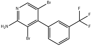 2-Amino-3,5-dibromo-4-(3-trifluoromethylphenyl)pyridine Struktur