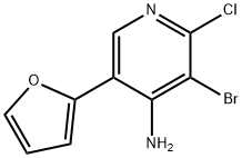 4-Amino-2-chloro-3-bromo-5-(2-furyl)pyridine Struktur