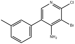 4-Amino-2-chloro-3-bromo-5-(3-tolyl)pyridine Struktur