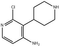 2-CHLORO-4-AMINO-3-(PIPERIDIN-4-YL)PYRIDINE Struktur