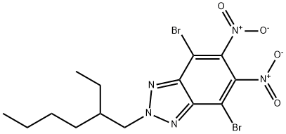 4,7-dibromo-2-(2-ethylhexyl)-5,6-dinitro-2H-benzo[d][1,2,3]triazole Struktur