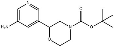 tert-butyl 2-(5-aminopyridin-3-yl)morpholine-4-carboxylate Struktur