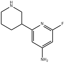 4-Amino-2-fluoro-6-(piperidin-3-yl)pyridine Struktur