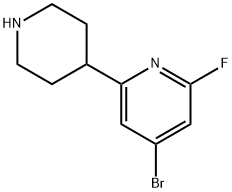 4-Bromo-2-fluoro-6-(piperidin-4-yl)pyridine Struktur