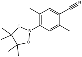 2,5-dimethyl-4-(4,4,5,5-tetramethyl-1,3,2-dioxaborolan-2-yl)benzonitrile Struktur