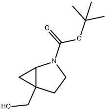 tert-butyl 5-(hydroxymethyl)-2-azabicyclo[3.1.0]hexane-2-carboxylate Struktur