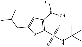 (2-(N-(tert-Butyl)sulfamoyl)-5-isobutylthiophen-3-yl)boronic acid Struktur