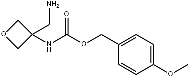 4-methoxybenzyl (3-(aminomethyl)oxetan-3-yl)carbamate Struktur