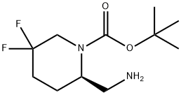 tert-butyl (R)-2-(aminomethyl)-5,5-difluoropiperidine-1-carboxylate Struktur