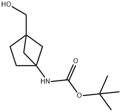 tert-butyl N-[4-(hydroxymethyl)bicyclo[2.1.1]hexan-1-yl]carbamate Struktur