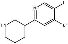 4-Bromo-3-fluoro-6-(piperidin-3-yl)pyridine Struktur